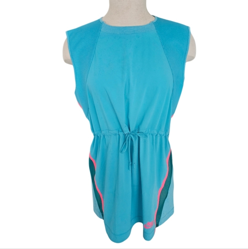 Nike Turquoise Sleeveless Tie Waist Oversize Style  Top